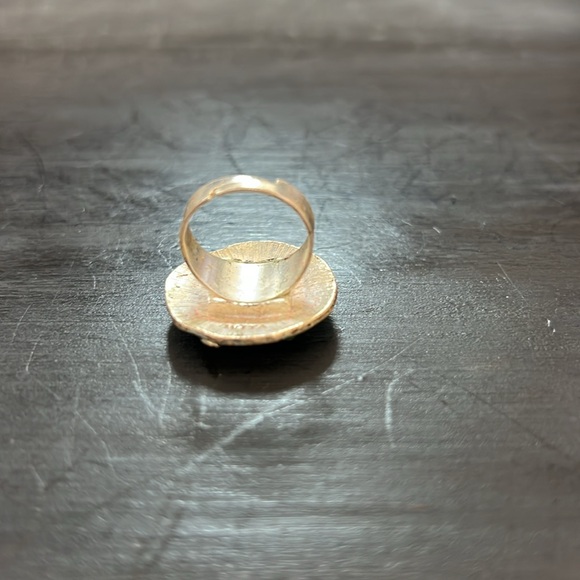 IKITA Paris ring silver toned tolurqoise green adjustable round circular - Picture 6 of 9